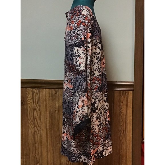 DB Established 1962 Womens BOHO Floral Sheer Sleeve Dress. Navy,peach,white sz10 - Picture 4 of 8